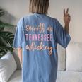 Smooth As Tennessee Whiskey Bride Bridesmaid Bridal Cowgirl Women's Oversized Comfort T-Shirt Back Print Blue Jean
