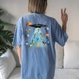 Space Cat Galaxy Cat For Cat Dad Cat Mom Cat Lover Women's Oversized Comfort T-Shirt Back Print Blue Jean