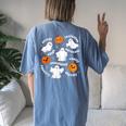 Special Education Teacher Halloween Ghost Pumpkin Sped Women's Oversized Comfort T-shirt Back Print Blue Jean