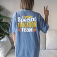 Special Education Team Teacher Sped Awareness Cute Women's Oversized Comfort T-shirt Back Print Blue Jean