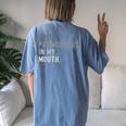 Spit Preworkout In My Mouth Joke For Women's Oversized Comfort T-shirt Back Print Blue Jean