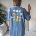 Spread Kindness Not Germs Choose Kindness And Be Kind Women's Oversized Comfort T-Shirt Back Print Blue Jean