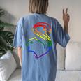 Squirrels Are Love Lgbt Rainbow Pride Women's Oversized Graphic Back Print Comfort T-shirt Blue Jean