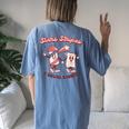 Stars Stripes & Equal Rights 4Th Of July Retro Groovy Women Women's Oversized Comfort T-Shirt Back Print Blue Jean