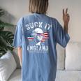 Suck It England Funny 4Th Of July George Washington 1776 Gift For Womens Women's Oversized Graphic Back Print Comfort T-shirt Blue Jean
