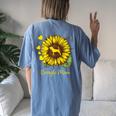 Sunflower Dog Mom For Beagle Lovers Women's Oversized Comfort T-Shirt Back Print Blue Jean