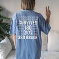 I Survived 180 Days Of 3Rd Grade Last Day Of School Teacher Women's Oversized Comfort T-Shirt Back Print Blue Jean