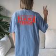 Teach Love Inspire Teacher Things It's Fine Everything Women's Oversized Comfort T-shirt Back Print Blue Jean