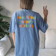Teaching Future Artists Retro Teacher Students Women's Oversized Comfort T-shirt Back Print Blue Jean