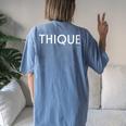 Thique Healthy Body Proud Thick Woman Women's Oversized Comfort T-shirt Back Print Blue Jean