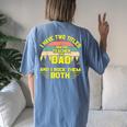 I Have Two Titles Math Teacher Dad Fathers Day Women's Oversized Comfort T-Shirt Back Print Blue Jean