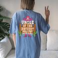 Uncle Of The Birthday Cowgirl Kids Rodeo Party Bday Women's Oversized Comfort T-Shirt Back Print Blue Jean