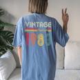 Vintage 1983 Original Parts 40Th Birthday Women's Oversized Comfort T-shirt Back Print Blue Jean