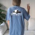 Vintage Howdy Rodeo Western Country Southern Cowboy Cowgirl Women's Oversized Comfort T-Shirt Back Print Blue Jean