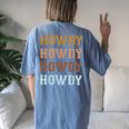 Vintage Howdy Rodeo Western Cowboy Country Cowgirl Women's Oversized Comfort T-Shirt Back Print Blue Jean