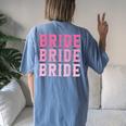 Vintage Retro Bride Rodeo Cowgirl Bachelorette Party Wedding Women's Oversized Comfort T-Shirt Back Print Blue Jean