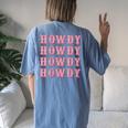 Vintage White Cowgirl Howdy Rodeo Western Country Southern Women's Oversized Comfort T-Shirt Back Print Blue Jean