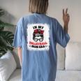 In My Volleyball Mom Era Groovy Ballmom Mama Mothers Women's Oversized Comfort T-shirt Back Print Blue Jean