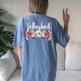 Volleyball Mom Tiedye Volleyball Love For Women Women's Oversized Comfort T-Shirt Back Print Blue Jean
