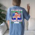 All I Want For Christmas Is Trump Back Ugly Xmas Sweater Women's Oversized Comfort T-shirt Back Print Blue Jean