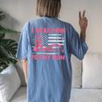 I Wear Pink For My Mama American Breast Cancer Support Squad Women's Oversized Comfort T-shirt Back Print Blue Jean