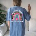 Welcome Back We Missed You Teacher Back To School Women's Oversized Comfort T-shirt Back Print Blue Jean
