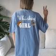 Whiskey Girl Cowgirl Hat Rope Alcohol Women's Oversized Comfort T-Shirt Back Print Blue Jean