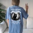 Witch Salem Home For Wayward Black Cats 1692 Halloween Women's Oversized Comfort T-shirt Back Print Blue Jean