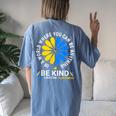 World Down Syndrome Day 2023 Be Kind Down Syndrome Awareness Women's Oversized Comfort T-Shirt Back Print Blue Jean