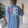 Wrinkles Only Go Where Smiles Have Been Quote Women's Oversized Comfort T-shirt Back Print Blue Jean