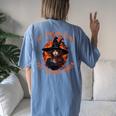 They Didn't Burn Witches They Burned Feminist Witch Women's Oversized Comfort T-shirt Back Print Blue Jean