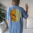 They Whispered To Her You Cant Withstand The Storm Sunflower Women's Oversized Comfort T-Shirt Back Print Blue Jean