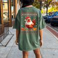 Christmas Chicken Santa Hat Ugly Christmas Sweater Women's Oversized Comfort T-shirt Back Print Crimson