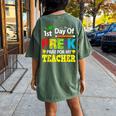 First Day Of Pre-K Pray For My Teacher Back To School Women's Oversized Comfort T-shirt Back Print Crimson