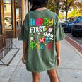 Happy First Day Of Pre-K Teacher Students Back To School Women's Oversized Comfort T-shirt Back Print Crimson