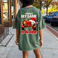 I Paused My Game To Be Here Ugly Sweater Christmas Women's Oversized Comfort T-shirt Back Print Crimson