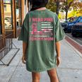 I Wear Pink For My Mama American Breast Cancer Support Squad Women's Oversized Comfort T-shirt Back Print Crimson