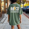 Abcd Second Grade Rocks Pencil Lightning Back To School 2023 Women's Oversized Comfort T-shirt Back Print Moss