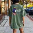 American Flag Memorial Day For Women Memorial Day Women's Oversized Comfort T-Shirt Back Print Moss