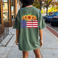 American Flag Sunflower 4Th Of July Independence Usa Day Women's Oversized Comfort T-Shirt Back Print Moss