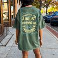 August 1990 33Rd Birthday 33 Year Old Women's Oversized Comfort T-shirt Back Print Moss