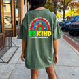 Autism Son Child Daughter Mom Rainbow Be Kind Women's Oversized Comfort T-Shirt Back Print Moss