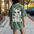 Awesome Since 1963 60Th Birthday 60 Year Old Cat Lovers Women's Oversized Comfort T-shirt Back Print Moss