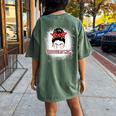 Baseball Sluggers Mom Messy Bun For Mothers Women's Oversized Comfort T-Shirt Back Print Moss