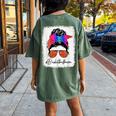 Basketball Mom Rainbow Glitter Messy Bun Basketball Player Women's Oversized Comfort T-Shirt Back Print Moss