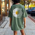 Bday Mom Wife Born In April 1957 65 Years Of Being Sunshine Women's Oversized Comfort T-Shirt Back Print Moss