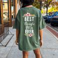 Best Beagle Mom Ever Floral Women's Oversized Comfort T-Shirt Back Print Moss