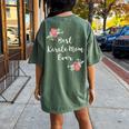Best Karate Mom Ever Pink Flowers Floral Sports Mom Women's Oversized Comfort T-Shirt Back Print Moss