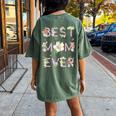 Best Mom Ever Cute Floral Mom Women's Oversized Comfort T-Shirt Back Print Moss
