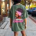 Black Queen Support Squad Breast Cancer Awareness Women's Oversized Comfort T-shirt Back Print Moss